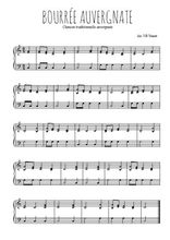 Téléchargez l'arrangement pour piano de la partition de Bourrée auvergnate en PDF